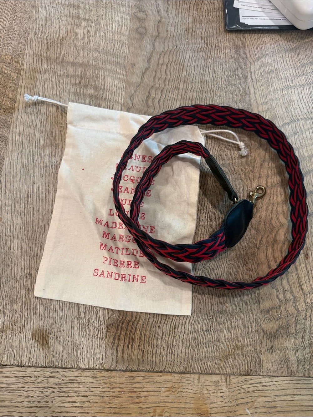 NWT Clare V Woven Navy and Red Crossbody Strap